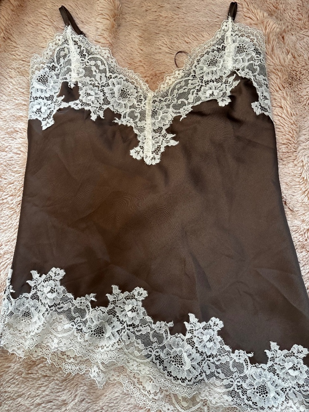 Asymmetric Lace Satin Cami
